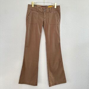 Hollister Low Rise Flare Trouser Pants Womens 5R Brown Y2k Vintage 90s